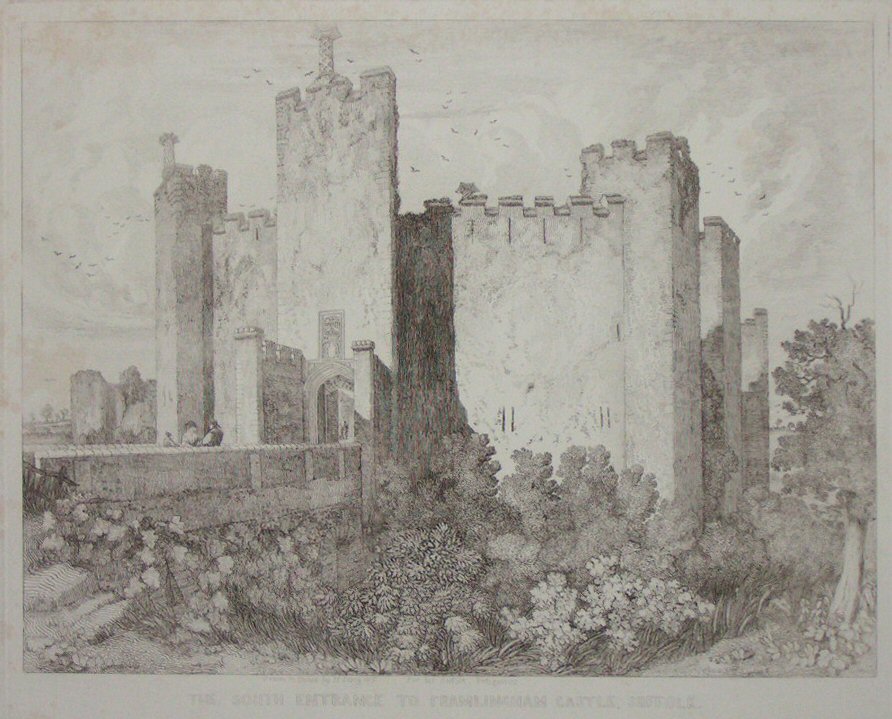 Etching - The South Entrance to Framlingham Castle, Suffolk. - Davy